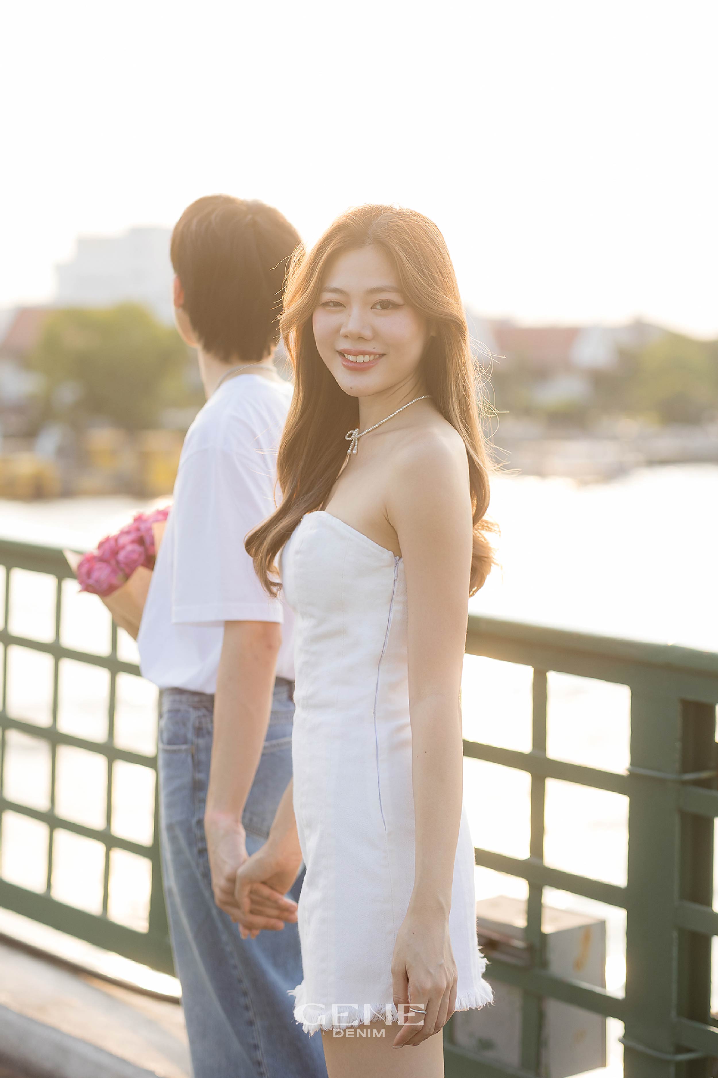 GENEDENIM เดรสเกาะอก Lena